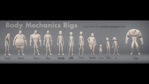 各类型角色动作练习-BodyMech Rigs